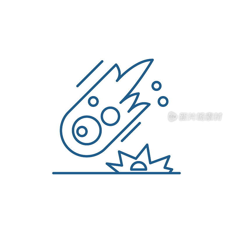 Comet line icon concept. Comet flat  vector symbol, sign, outline illustration.